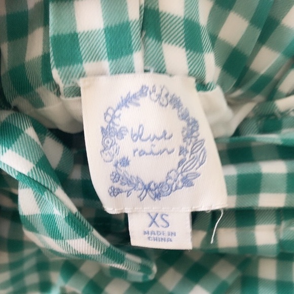 Women gingham blue turquoise green shorts size xsmall - Picture 2 of 11